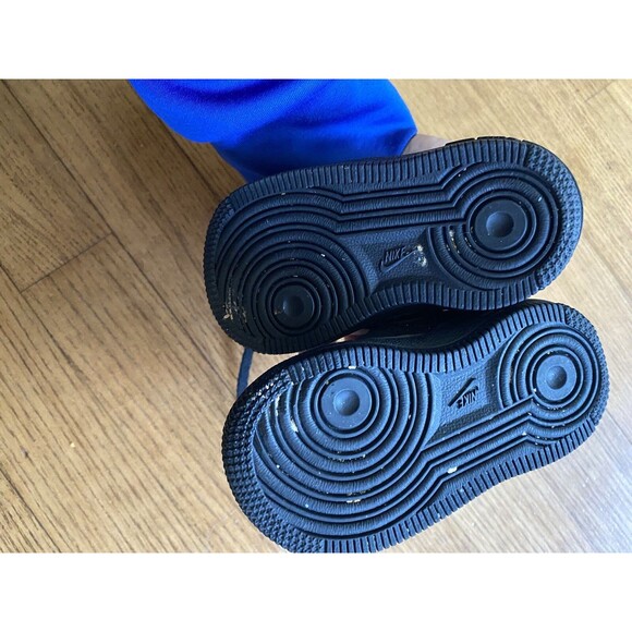 NIKE Toddler Baby AIR FORCE 1 Girls SNEAKERS BLACK Sparkle Glitter Size 3.5C - Picture 6 of 7